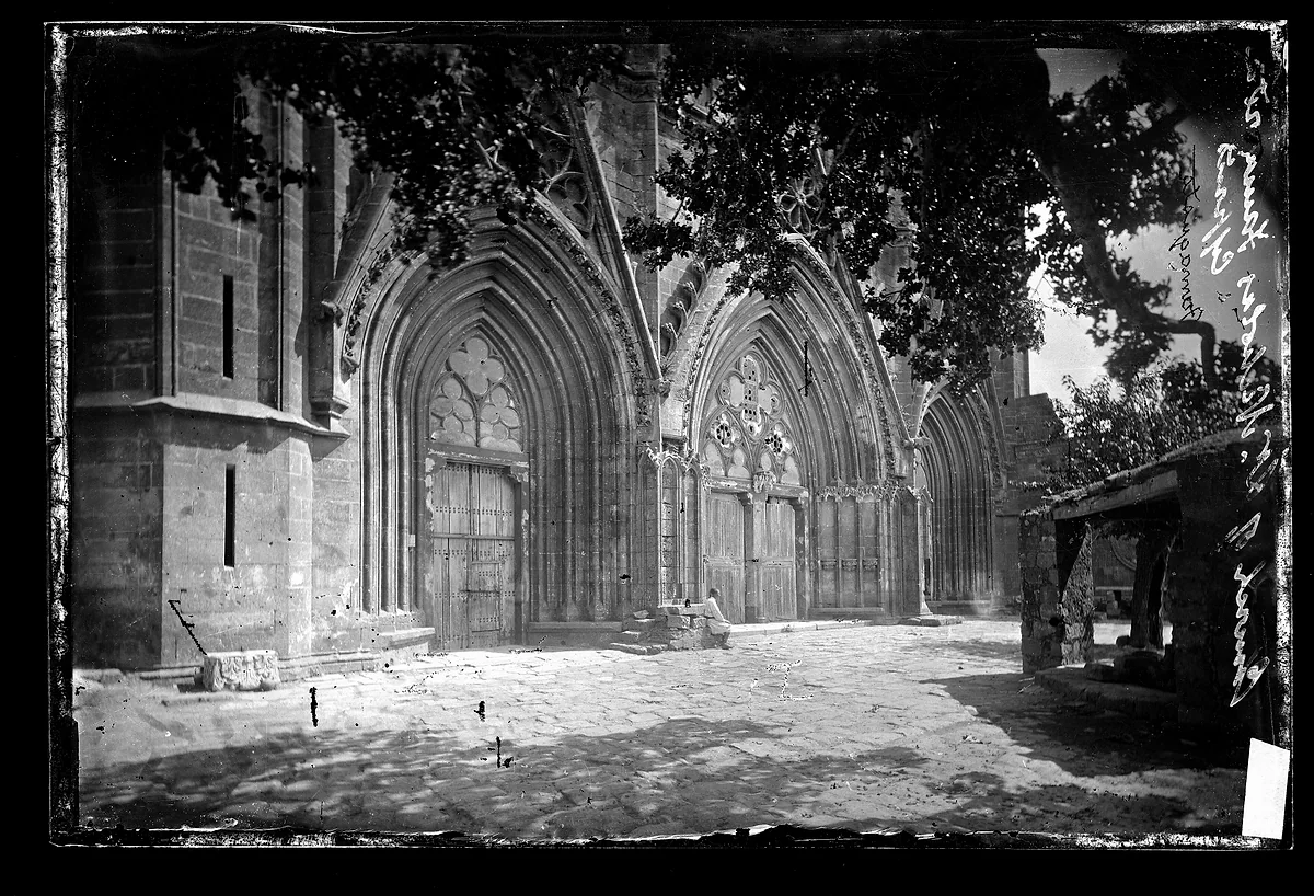 The Gothic portals of St Nicholas Cathedral in Famagusta in a photograph taken by John Thomson in 1878