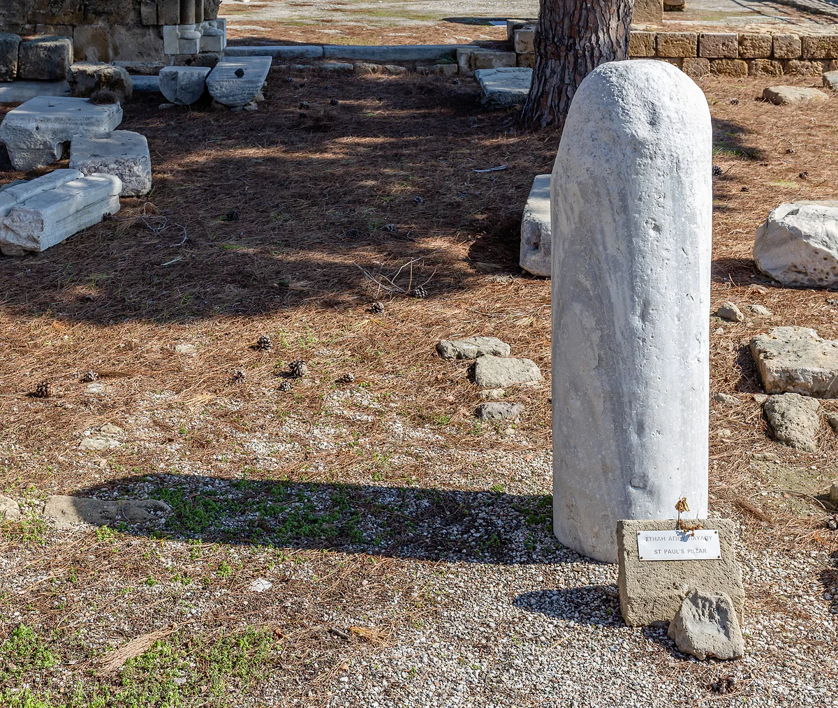 St Paul's Pillar in the grounds of Agia Kyriaki in Kato Paphos, where tradition places the flogging of the apostle Paul